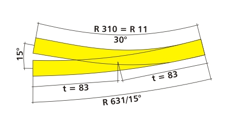  Geometry of 83816 Curved RH Turnout